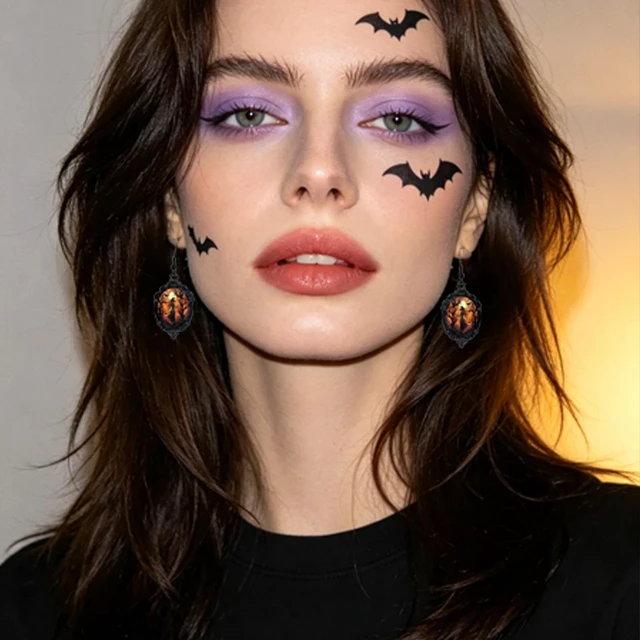Alt view image 2 of 7 - Gothic Necklace Earrings Set Halloween Jewelry for Women Vintage Victorian Witch Earrings Dark Punk Witchy Necklace Wicked Witch Costume Accessories Gothic Jewelry for Womens Halloween Costumes 2026