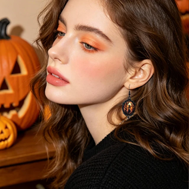 Alt view image 4 of 7 - Gothic Necklace Earrings Set Halloween Jewelry for Women Vintage Victorian Witch Earrings Dark Punk Witchy Necklace Wicked Witch Costume Accessories Gothic Jewelry for Womens Halloween Costumes 2026