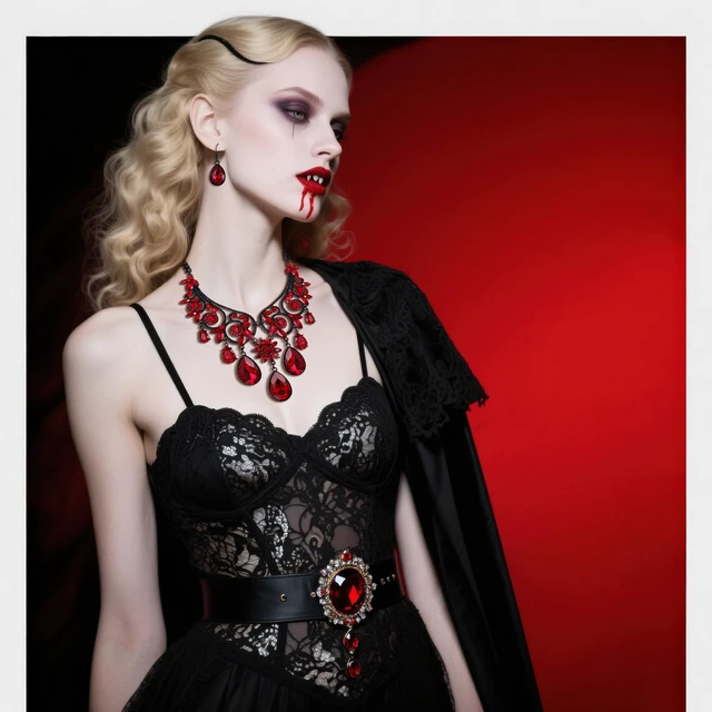 Alt view image 4 of 7 - Women's Tribal Ethnic Jewelry Set for Halloween Costume Prom Ruby | Gorgeous Crystal Chunky Statement Necklace Dangle Earrings for Cosplay Party Accessories Black-Tone