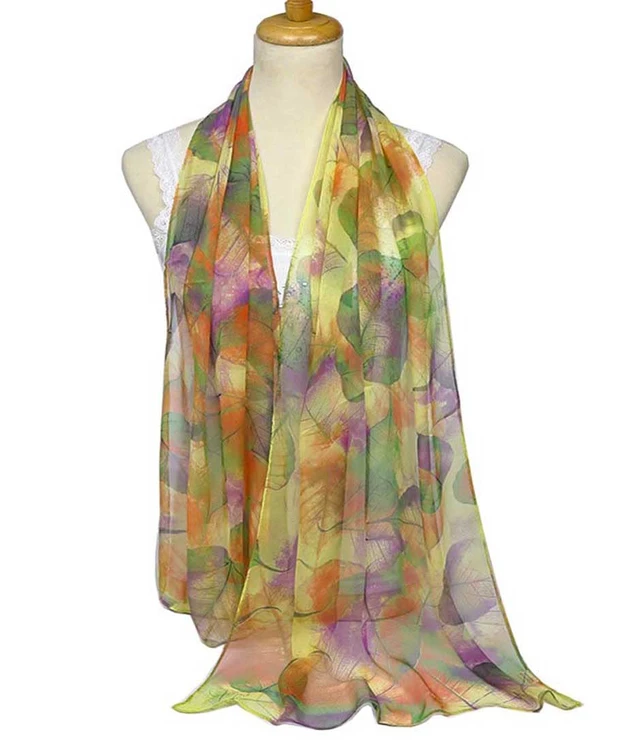 Alt view image 3 of 4 - Scarfs for Women Lightweight Scarves Elegant Floral Pattern Sheer Scarfs Shawls Wraps (YH-106)