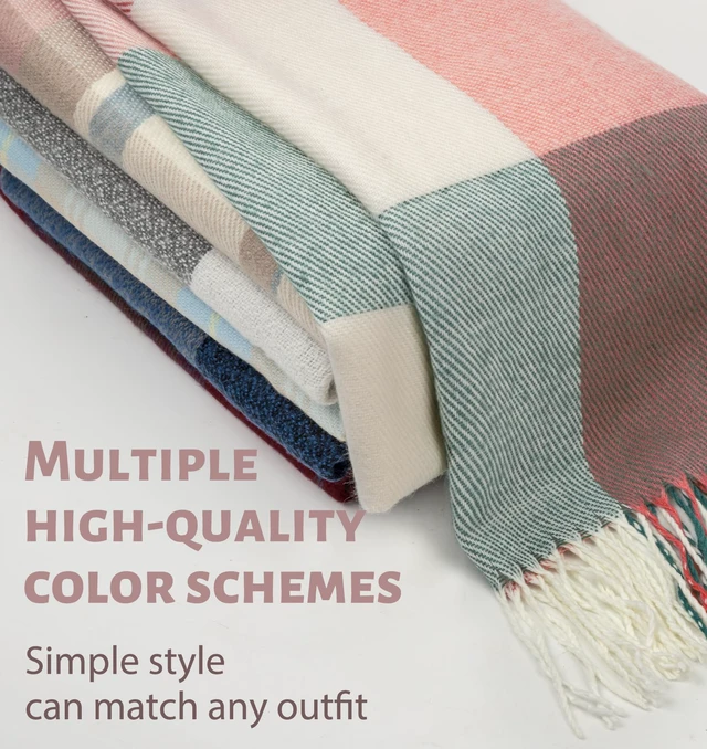 Alt view image 4 of 5 - Winter Scarf for Women Long Plaid Scarves Ladies Gifts | Warm Cashmere-Like Softness, Chic Plaid Design, Versatile Wrap Shawl, Oversized Blanket Scarf, Ideal Fall Winter Gift