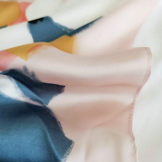 Alt view image 3 of 6 - Silk Feeling Scarf Medium Square Satin Head Scarf for Women 27.5 inches