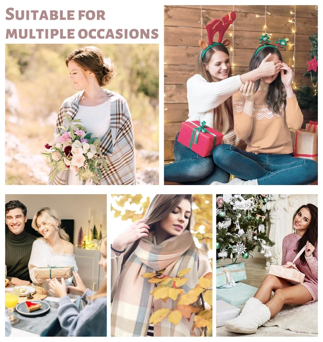 Alt view image 6 of 6 - Winter Scarf for Women Long Plaid Scarves Ladies Gifts | Warm Cashmere-Like Softness, Chic Plaid Design, Versatile Wrap Shawl, Oversized Blanket Scarf, Ideal Fall Winter Gift