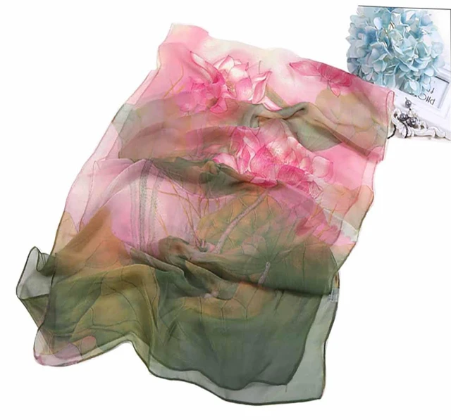 Alt view image 4 of 5 - Scarfs for Women Lightweight Fashion Scarves Print Floral Pattern Scarf Shawl Wraps (W01)