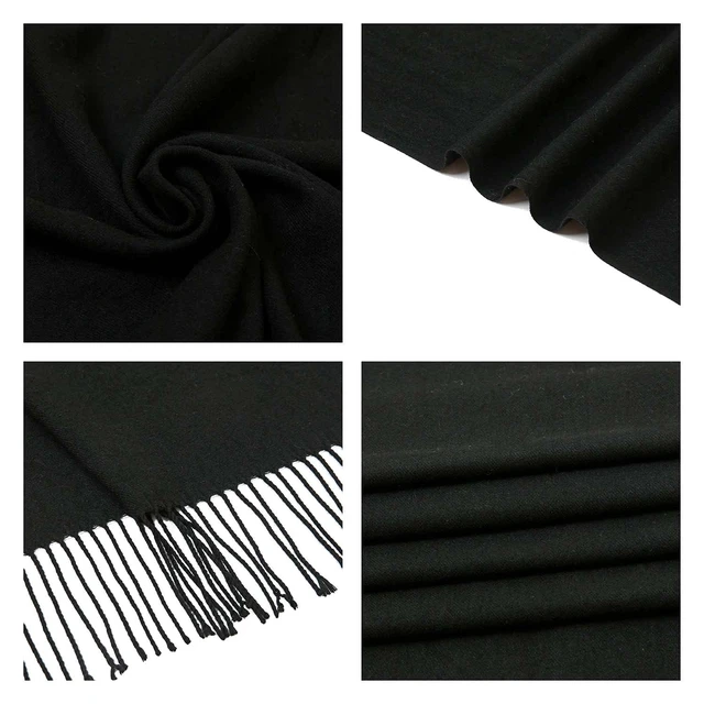 Alt view image 7 of 7 - Pashmina Shawl Wraps for Women Black Large Winter Scarf Soft Shawls and Wraps for Evening Dresses Shawl for Wedding