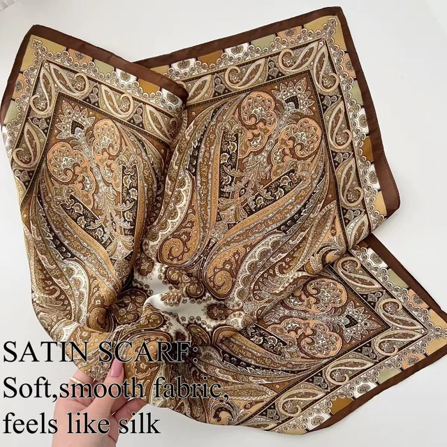 Alt view image 4 of 7 - Head Hair Scarf Satin Silk Like Scarves for Women Purse Scarf