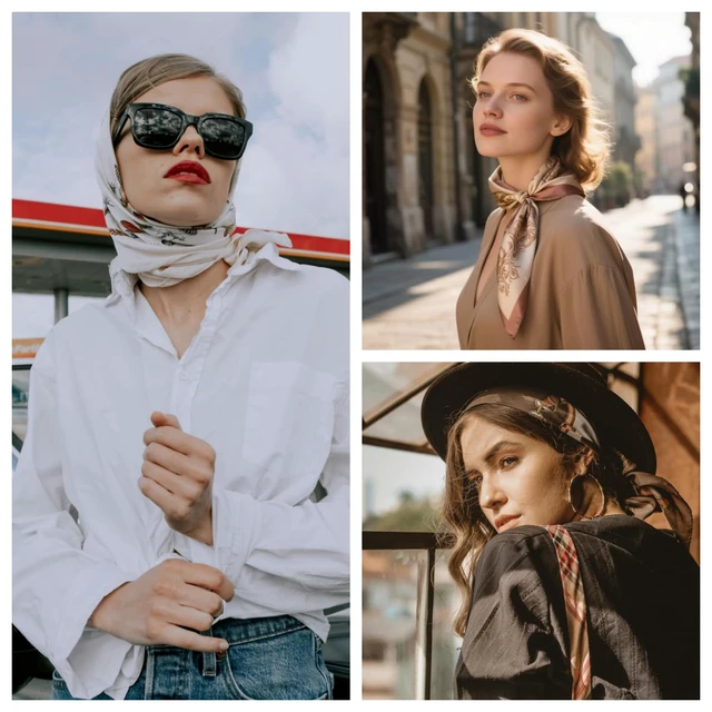 Alt view image 7 of 7 - Head Hair Scarf Satin Silk Like Scarves for Women Purse Scarf