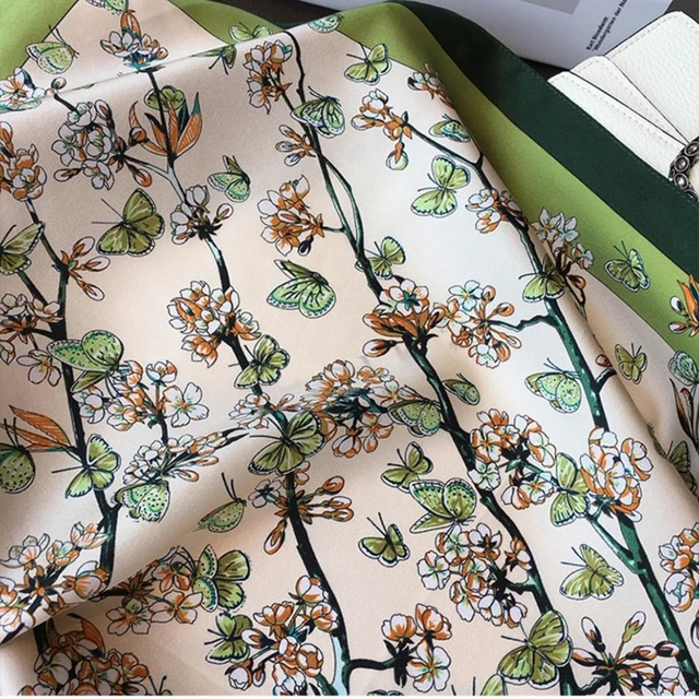 Alt view image 6 of 6 - Silk Feeling Bandana Scarf for Women Head Hair Neck Satin Scarves Wraps 27.5" Handbag Accessories Western Scarves (03 Stripe/Green)