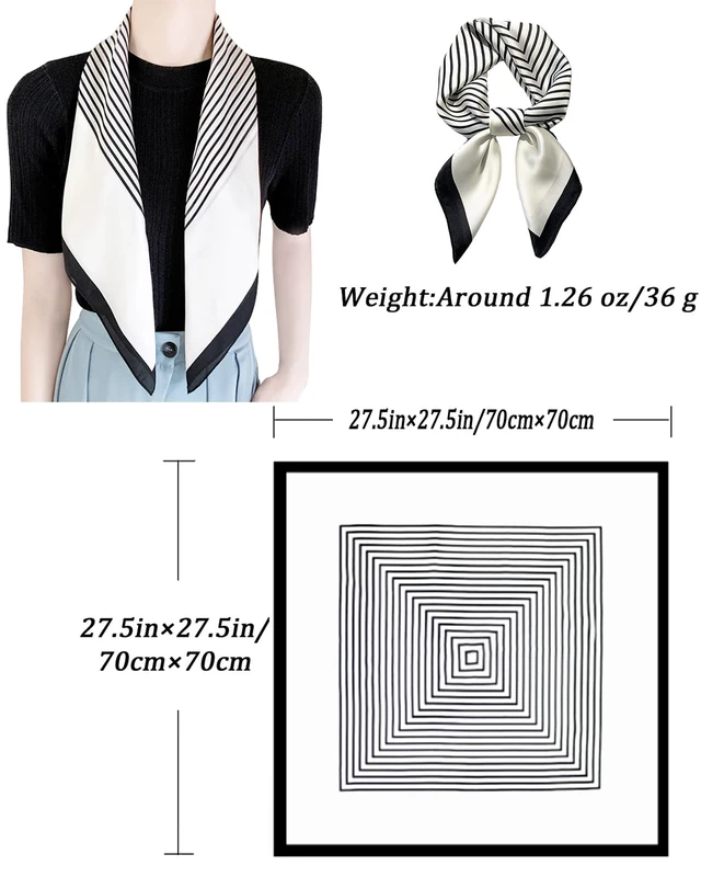 Alt view image 2 of 6 - Neck Scarf For Womens Silky Head Scarves Hair Bandanas Square Scarf Fashion Accessories lightweight 27.5 * 27.5inch-9