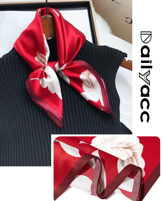 Alt view image 2 of 6 - Hair Bandanas Scarf For Women Lightweight Fashion Neck Silk Satin Head Scarves For Sleeping Handbags Scarf-1