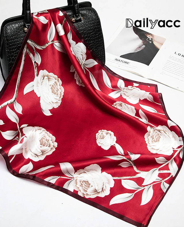 Alt view image 4 of 6 - Hair Bandanas Scarf For Women Lightweight Fashion Neck Silk Satin Head Scarves For Sleeping Handbags Scarf-1