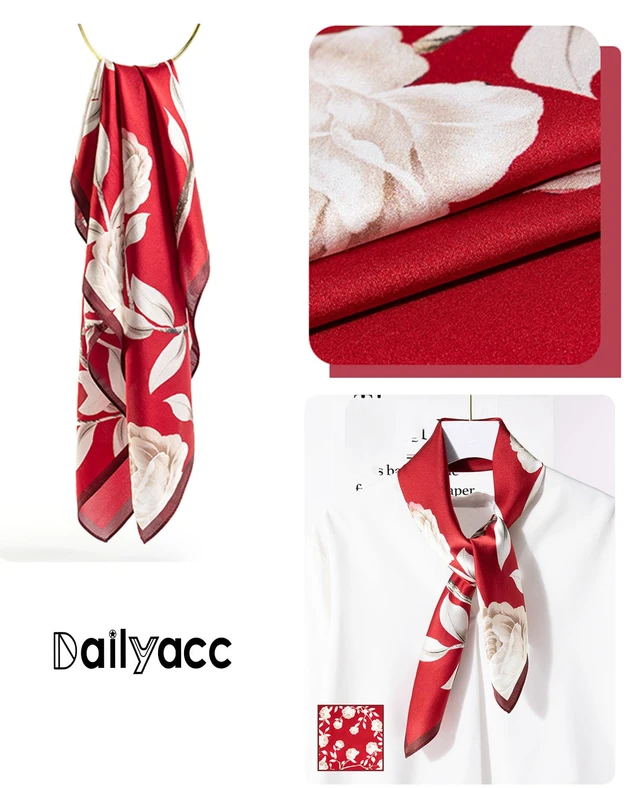 Alt view image 6 of 6 - Hair Bandanas Scarf For Women Lightweight Fashion Neck Silk Satin Head Scarves For Sleeping Handbags Scarf-1