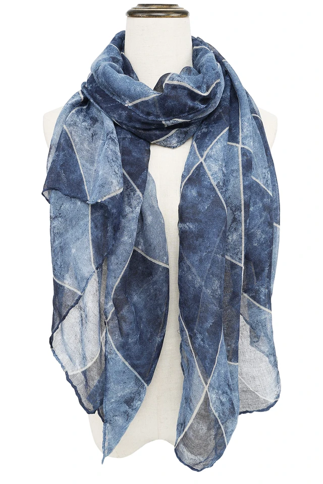 Alt view image 2 of 6 - Ladies/Women's Lightweight Floral Print/Solid Color mixture Shawl Scarf For Spring Summer season (105)