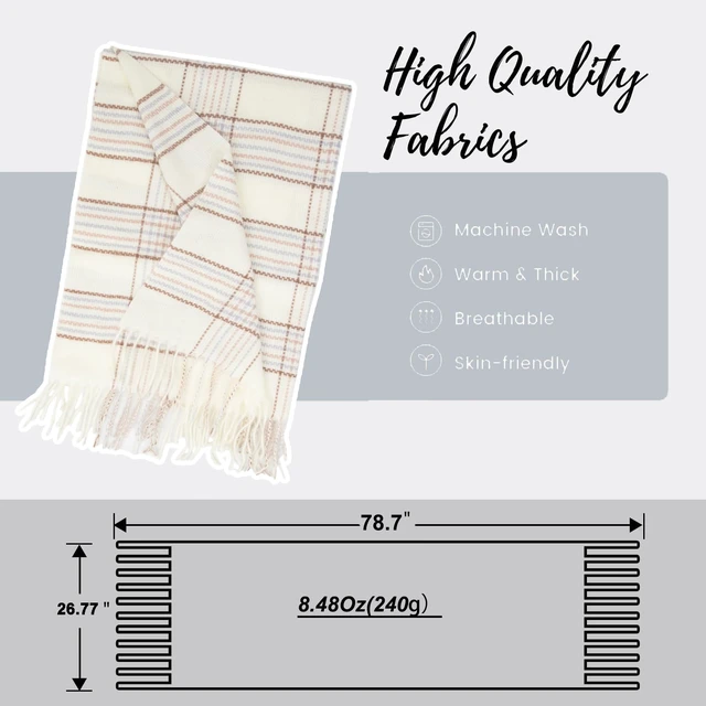 Alt view image 2 of 7 - Winter Plaid Scarf for Womens Oversized Soft Shawl Wrap with Tassel | Soft Cozy Fabric,Fall Winter Women Warm Chunky Shawl Wraps, Fashion Tartan Pattern, 78*27 in Oversized Fit