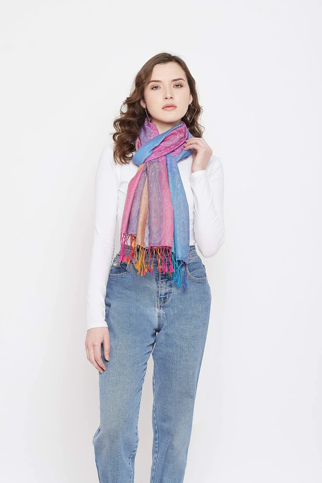 Alt view image 5 of 7 - Fashion Women's Silk Scarf Luxury Satin Shawl Wraps (Purple)