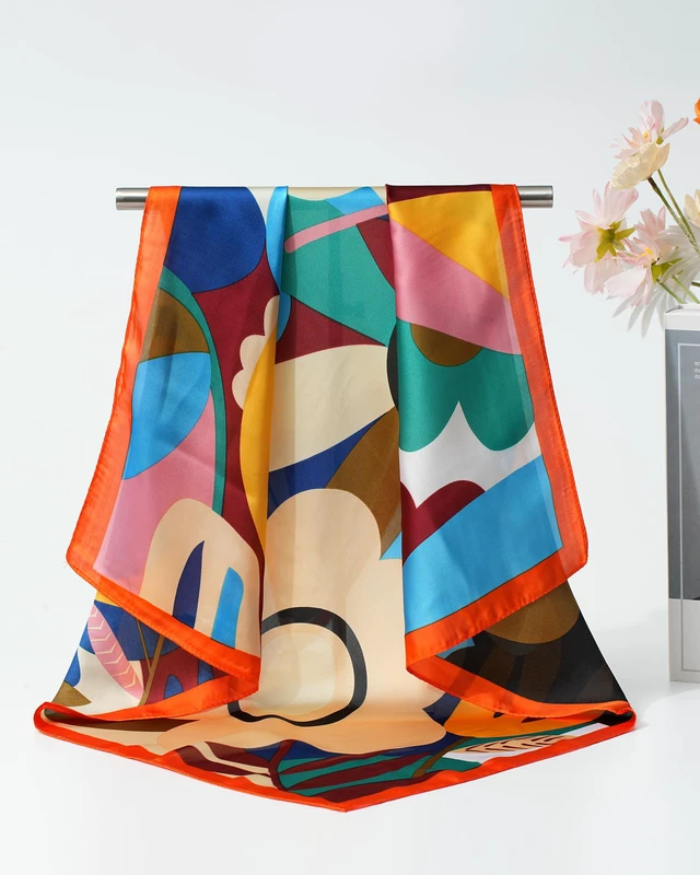 Alt view image 4 of 7 - 4 Pcs 27.5 Inches Silk Head Scarf Women's Hair Square Satin Bandana | Stylish Lightweight Printed Colorful Headscarf Headband Securely Styling Ladies Women for Sleeping Braids Beach Vacation
