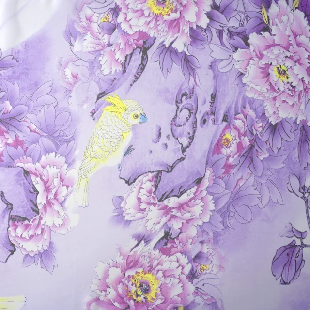 Alt view image 5 of 7 - Purple Floral Scarf for Women Lightweight Lavender Chiffon Scarves