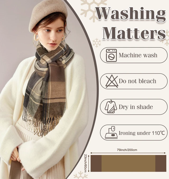 Alt view image 4 of 6 - Winter Scarf for Women Long Plaid Scarves Ladies Gifts | Warm Cashmere-Like Softness, Chic Plaid Design, Versatile Wrap Shawl, Oversized Blanket Scarf, Ideal Fall Winter Gift