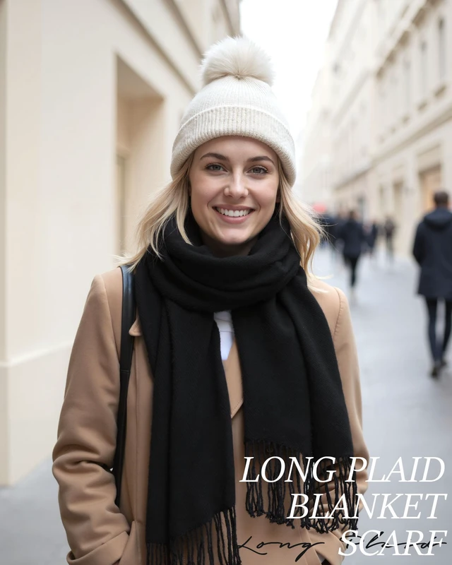 Alt view image 2 of 5 - Winter Scarf for Women Long Plaid Scarves Ladies Gifts | Warm Cashmere-Like Softness, Chic Plaid Design, Versatile Wrap Shawl, Oversized Blanket Scarf, Ideal Fall Winter Gift