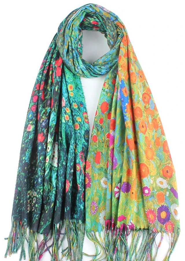 Main image of Soft Cashmere Feel Scarf For Women Winter Warm Scarves Large Shawl Wrap Monet Van Gogh Art Print (R09)