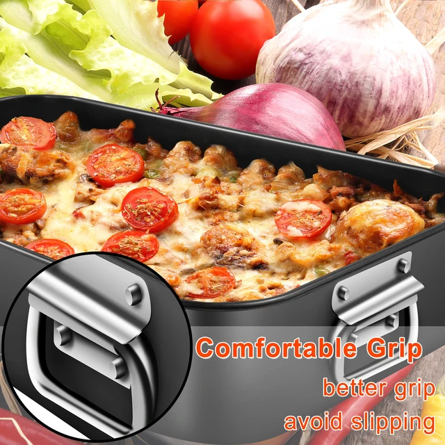 Alt view image 2 of 7 - Lasagna Pan Deep, Baking Pan for Oven, 16x12x3 Inch Baking Dishes for Oven, Roasting Pan Brownie Pan with Handles, Rectangle Cake Pans Sets for Baking, Deep Baking Pan, Nonstick Bakeware Set