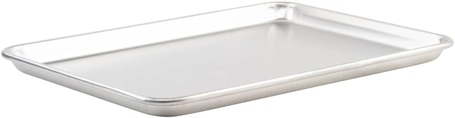 Main image of 13" x 18" Aluminum Sheet Pan, 1/2 Size | Large flat baking surface, Reinforced rim prevents bending or warping, Great for Food Preparation and Restaurant Kitchens