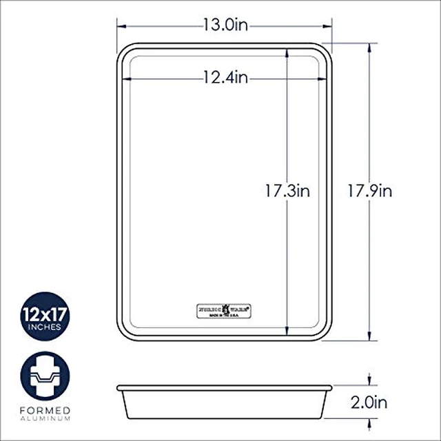 Alt view image 6 of 6 - Naturals Aluminum NonStick High-Side Sheet Cake Pan