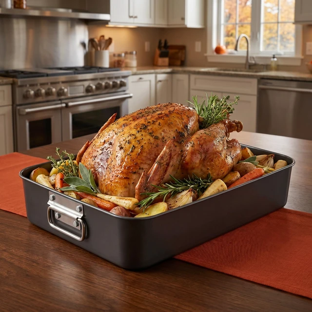 Alt view image 4 of 7 - Lasagna Pan 3 Inch Deep, 16 x 11.5 Inch Large Baking Pan Casserole Dishes for Oven, Non-Stick Baking Dishes Roasting Pan Brownies Pan for Thanksgiving, Christmas, Housewarming Gifts - Dishwasher Safe