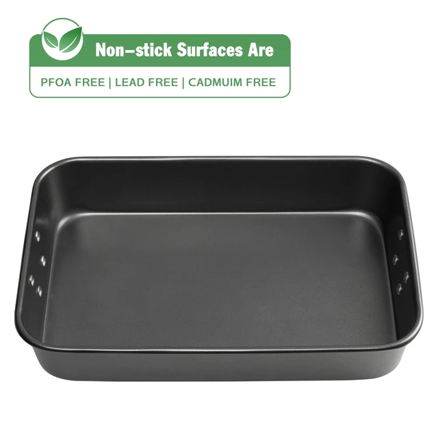 Alt view image 4 of 7 - Lasagna Pan with Handles, 15x10x3 Inch Bakeware for Oven, Nonstick Rectangular Roasting Pan, Deep Baking Dish for Cake and Brownie, Heavy Duty