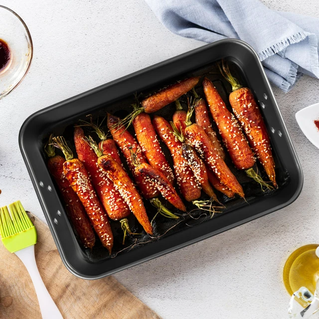 Alt view image 7 of 7 - Lasagna Pan with Handles, 15x10x3 Inch Bakeware for Oven, Nonstick Rectangular Roasting Pan, Deep Baking Dish for Cake and Brownie, Heavy Duty