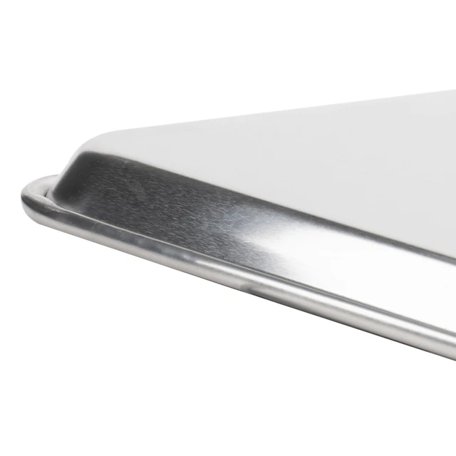 Alt view image 2 of 4 - 16" x 22" 2/3 Size Aluminum Sheet Pan | Large flat baking surface, Closed bead resists corrosion, Great for Cooking, Food Preparation and Restaurant Kitchens