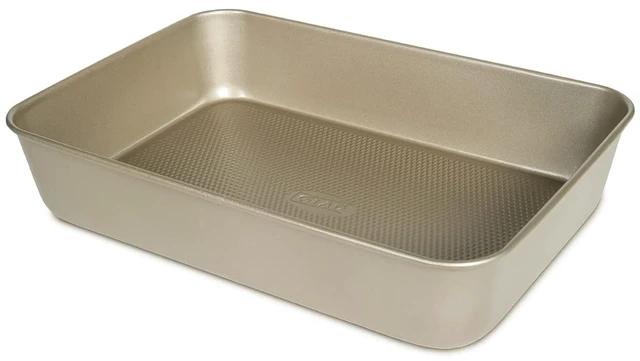 Main image of Baking Pan Nonstick - Oblong Metal Dish for Cake and Lasagna - Heavy Duty Carbon Steel Bakeware, Large