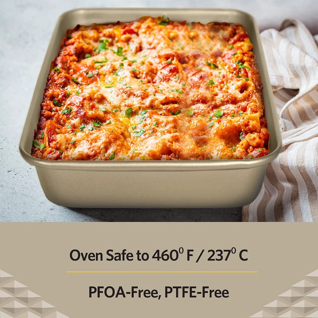 Alt view image 4 of 6 - Baking Pan Nonstick - Oblong Metal Dish for Cake and Lasagna - Heavy Duty Carbon Steel Bakeware, Large