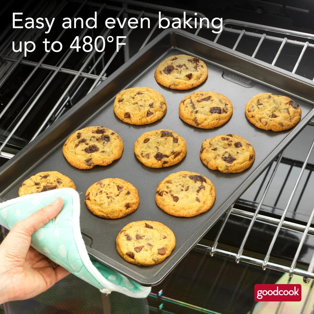 Alt view image 4 of 7 - PRO Large Baking Sheet Pan Nonstick Warp & Scratch-Resistant Dishwasher-Safe Carbon Steel Construction for Even Baking Oven Safe to 480°F, 11 x 17-Inch, Gray