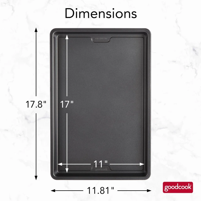 Alt view image 2 of 7 - PRO Large Baking Sheet Pan Nonstick Warp & Scratch-Resistant Dishwasher-Safe Carbon Steel Construction for Even Baking Oven Safe to 480°F, 11 x 17-Inch, Gray