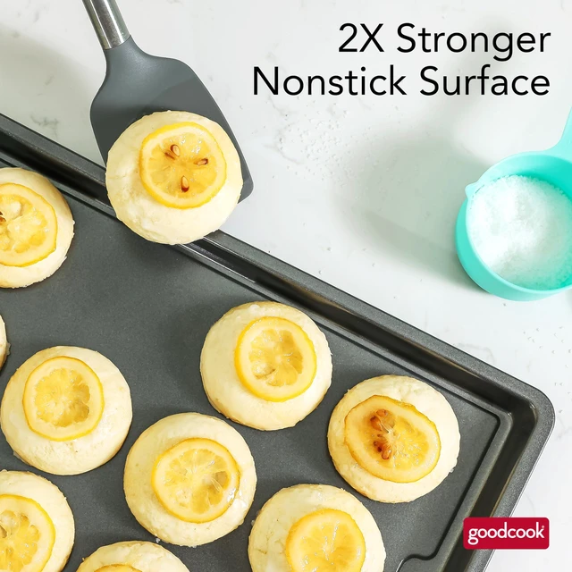 Alt view image 6 of 7 - PRO Large Baking Sheet Pan Nonstick Warp & Scratch-Resistant Dishwasher-Safe Carbon Steel Construction for Even Baking Oven Safe to 480°F, 11 x 17-Inch, Gray