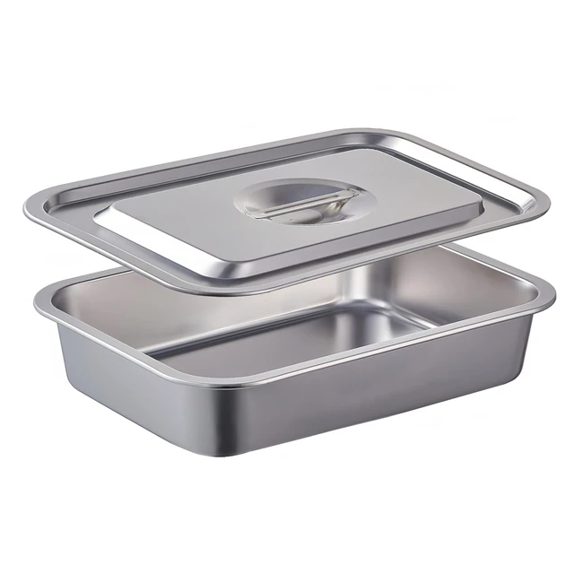 Main image of 4 Inch Extra Deep Lasagna Baking Pan with Lid, 11x14 Inch 7.4QT Large Stainless Steel Nonstick Lasagna Baking Roasting Pans Casserole Dishes for Oven with Lids(M, 1 Pack)