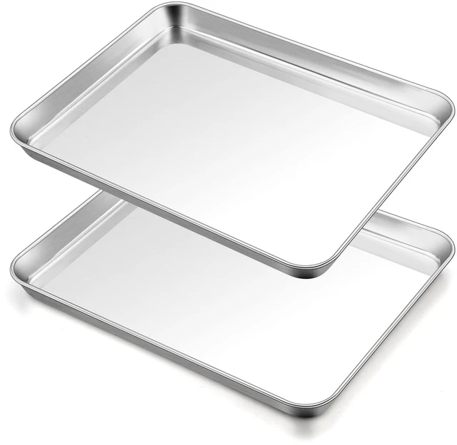 Main image of Baking Sheet, 17.6"x 13"x 1" Stainless Steel Large Cookie Sheet Pan | Set of 2, Half Sheet Baking Pans Trays for Roasting/Cooking, Non-toxic & Healthy, Heavy Duty & Sturdy, Dishwasher Safe