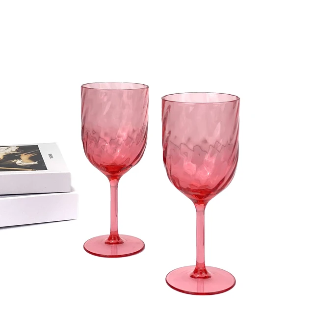 Alt view image 2 of 6 - Set of 6 Unbreakable 15 oz Acrylic Plastic Wine and Water Tumbler Stackable Goblets. (Red, 15 oz)