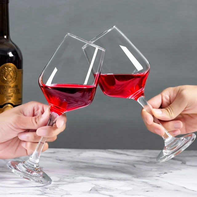 Alt view image 2 of 6 - Red Wine Glasses Set of 2, Hand-Blown Crystal Clear Wine Glasses, 15OZ | Thin Rim, Long Stem, Perfect for White and Red Wine, Suitable for Parties, Weddings, Anniversaries