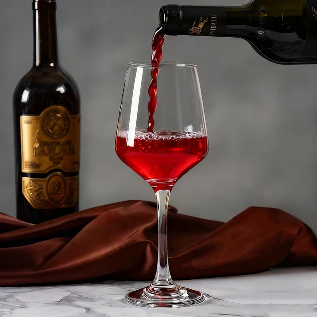 Alt view image 4 of 6 - Red Wine Glasses Set of 2, Hand-Blown Crystal Clear Wine Glasses, 15OZ | Thin Rim, Long Stem, Perfect for White and Red Wine, Suitable for Parties, Weddings, Anniversaries