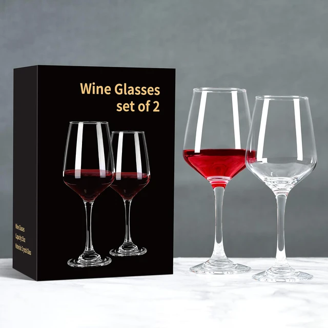 Alt view image 6 of 6 - Red Wine Glasses Set of 2, Hand-Blown Crystal Clear Wine Glasses, 15OZ | Thin Rim, Long Stem, Perfect for White and Red Wine, Suitable for Parties, Weddings, Anniversaries