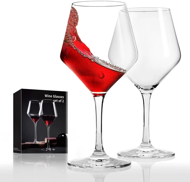 Main image of Hand-Blown Crystal Wine Glasses Set of 2, 16OZ, Long Stem Glasses for Red | White Wine, Christmas and Wedding Gifts