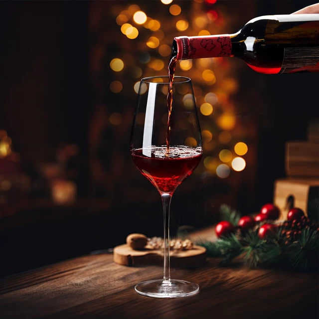 Alt view image 4 of 7 - Long Stem Crystal Bordeaux Red Wine Glasses Set of 2,Large 20 Oz, Hand Blown,Lead-Free, Clear, Crystal Wine Glass, Gift Box,-Perfect present for any Occasion,Gift for Men,Women