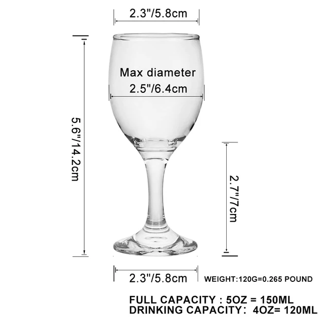 Alt view image 2 of 6 - HEIGHT 5.6 Inches 120ML 4 Ounce - Set of 12 Classic Red Small Wine Glasses Durable Clear White Lead-free Glass Cup For Party (Glass, 12Pcs4OZ)