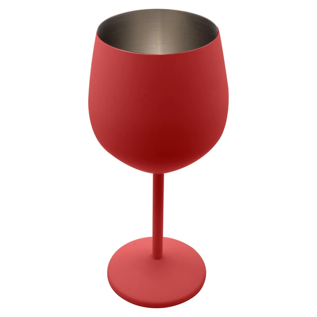 Alt view image 4 of 7 - Red Stainless Steel Unbreakable Wine Glasses - 18 oz - Set of 2 Colored, Stemmed Metal Wine Glasses Perfect for Outdoors, Weddings, and Parties (Red, Set of 2)