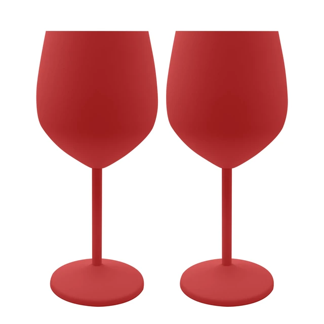 Alt view image 7 of 7 - Red Stainless Steel Unbreakable Wine Glasses - 18 oz - Set of 2 Colored, Stemmed Metal Wine Glasses Perfect for Outdoors, Weddings, and Parties (Red, Set of 2)