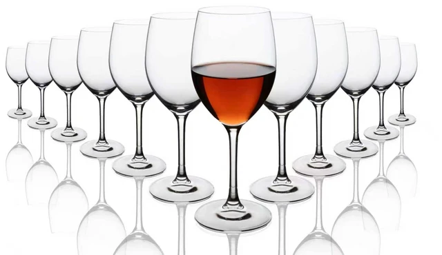 Main image of Wine Glasses Set of 12, 12oz Clear Red/White Wine Cup for Party, Wedding and Home Long Stem Lead-Free Stemware Glasses
