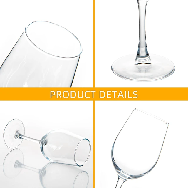 Alt view image 3 of 6 - Wine Glasses (Set of 8, 11.5 Oz), All-Purpose Red or White Wine Glass with Stem, Durable, Dishwasher Safe