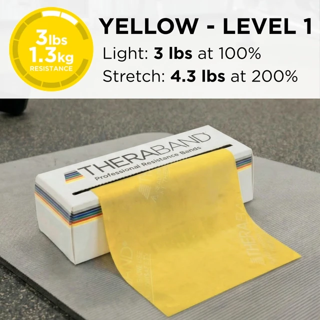 Alt view image 3 of 7 - Resistance Bands, Exercise Band, Physical Therapy, Rubber, Yellow | Professional 6 yard latex band roll for physical therapy, home workouts and upper body, lower body and core exercise
